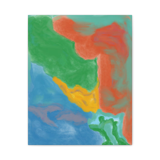Abstract Color Field Matte Canvas Print — Vibrant Coastal Landscape Art