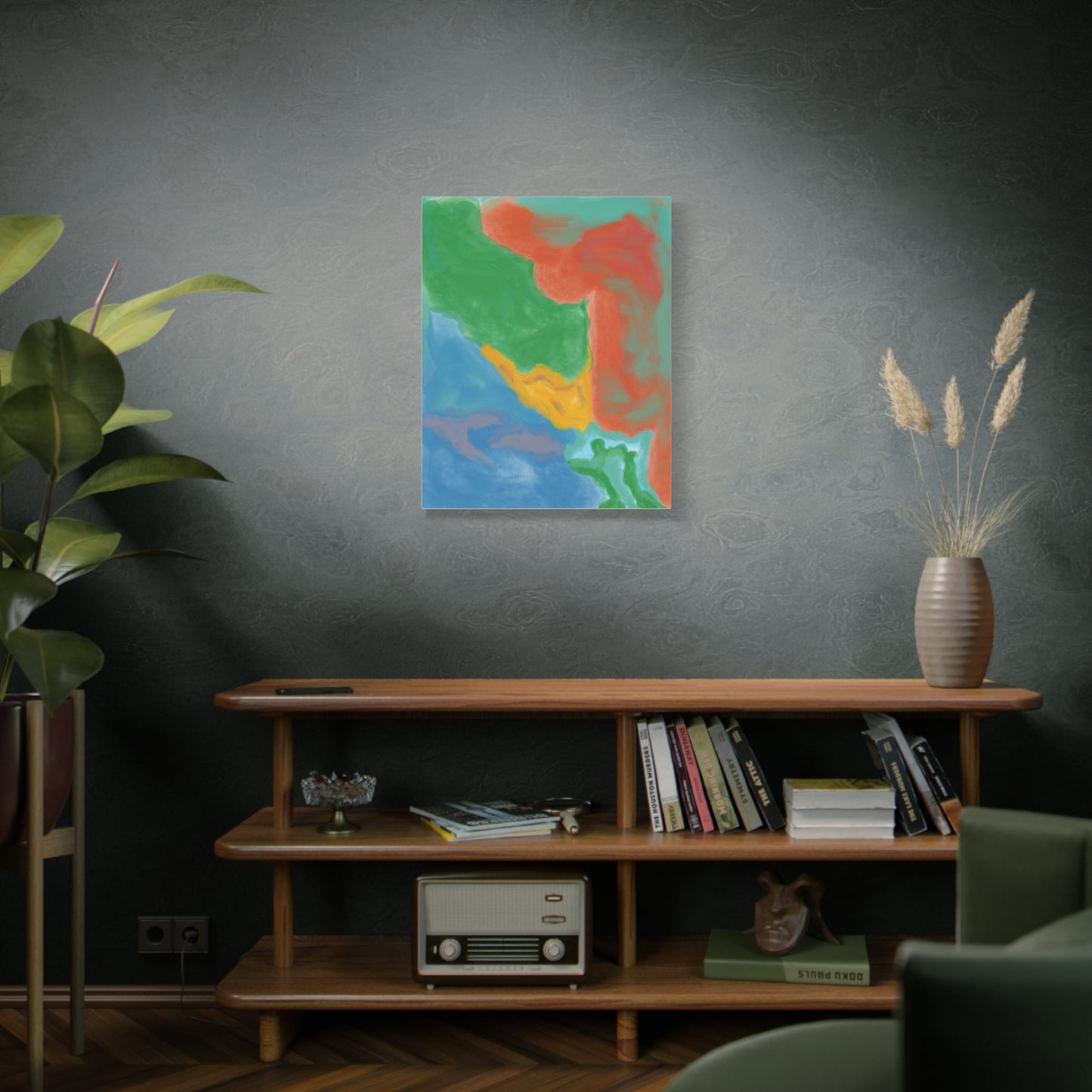 Abstract Color Field Matte Canvas Print — Vibrant Coastal Landscape Art