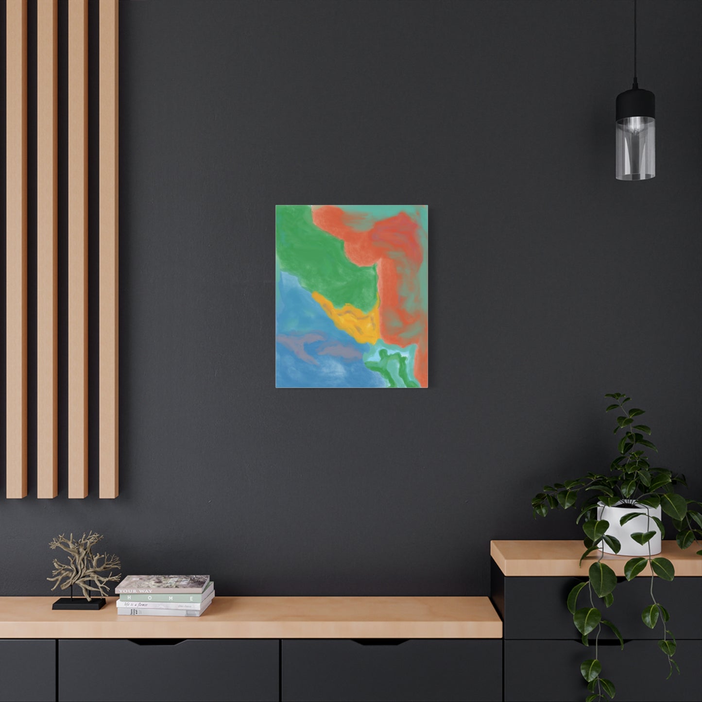 Abstract Color Field Matte Canvas Print — Vibrant Coastal Landscape Art
