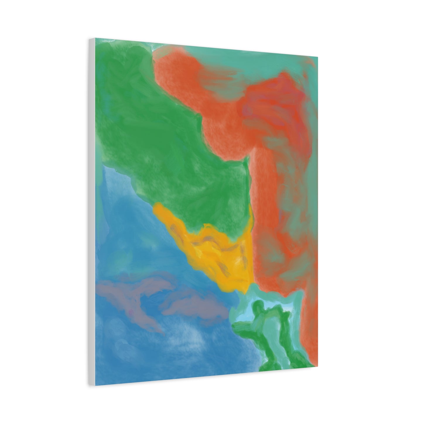 Abstract Color Field Matte Canvas Print — Vibrant Coastal Landscape Art