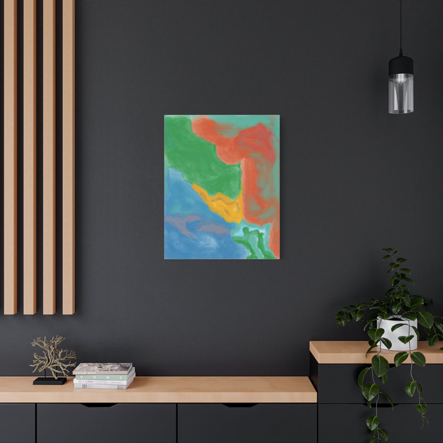 Abstract Color Field Matte Canvas Print — Vibrant Coastal Landscape Art