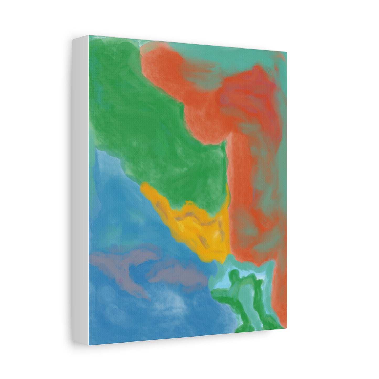 Abstract Color Field Matte Canvas Print — Vibrant Coastal Landscape Art