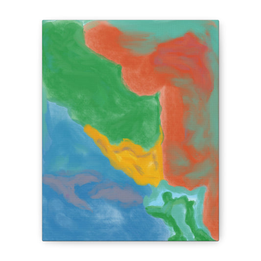 Abstract Color Field Matte Canvas Print — Vibrant Coastal Landscape Art