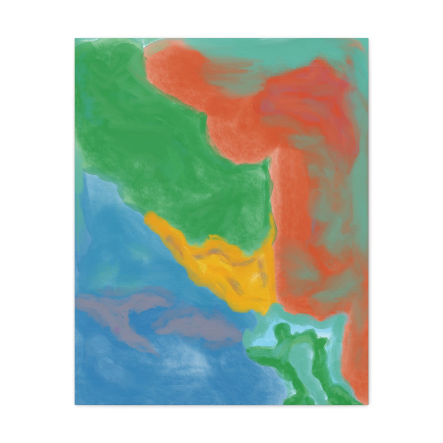 Abstract Color Field Matte Canvas Print — Vibrant Coastal Landscape Art