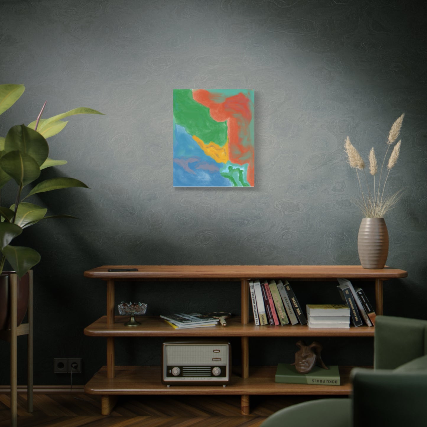 Abstract Color Field Matte Canvas Print — Vibrant Coastal Landscape Art