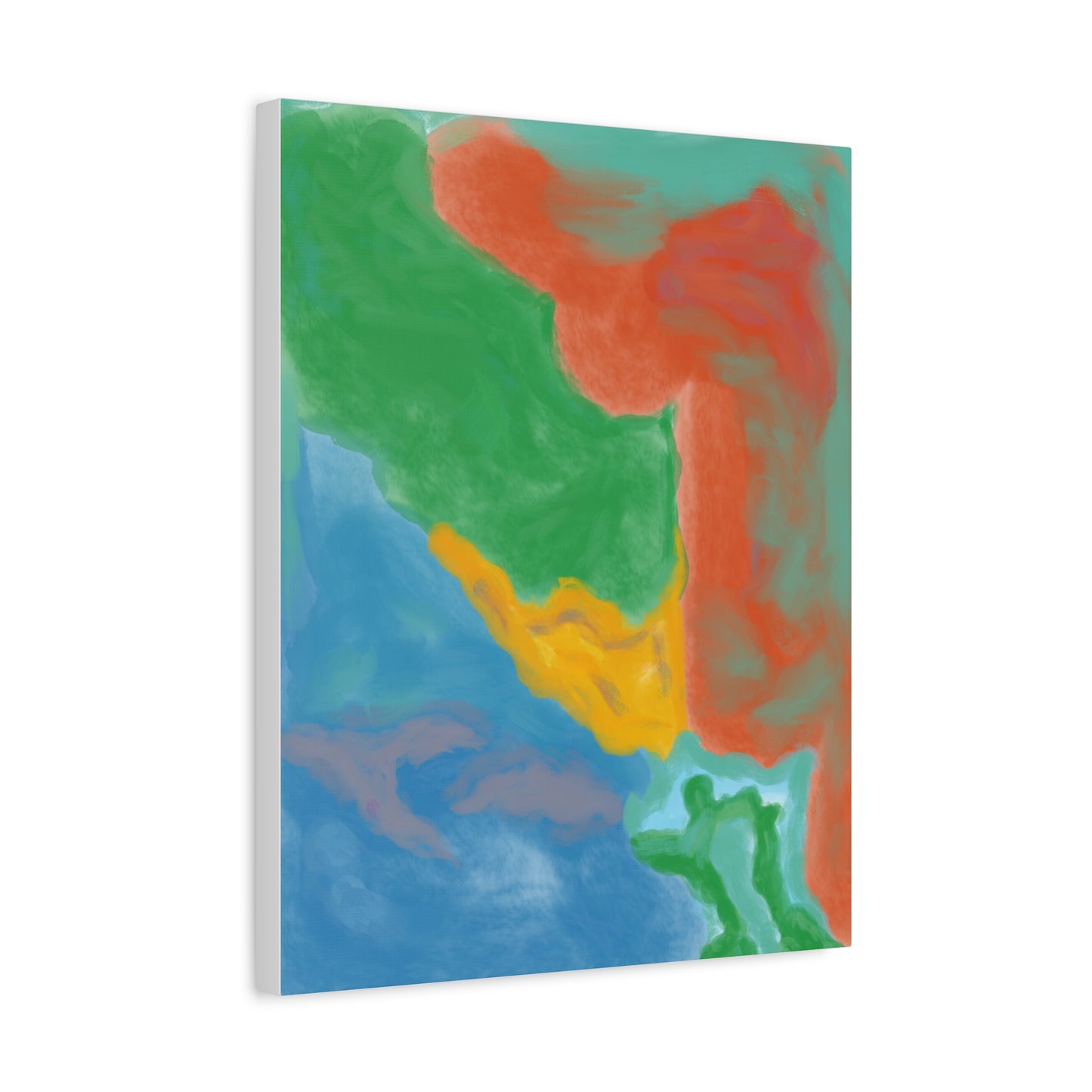 Abstract Color Field Matte Canvas Print — Vibrant Coastal Landscape Art
