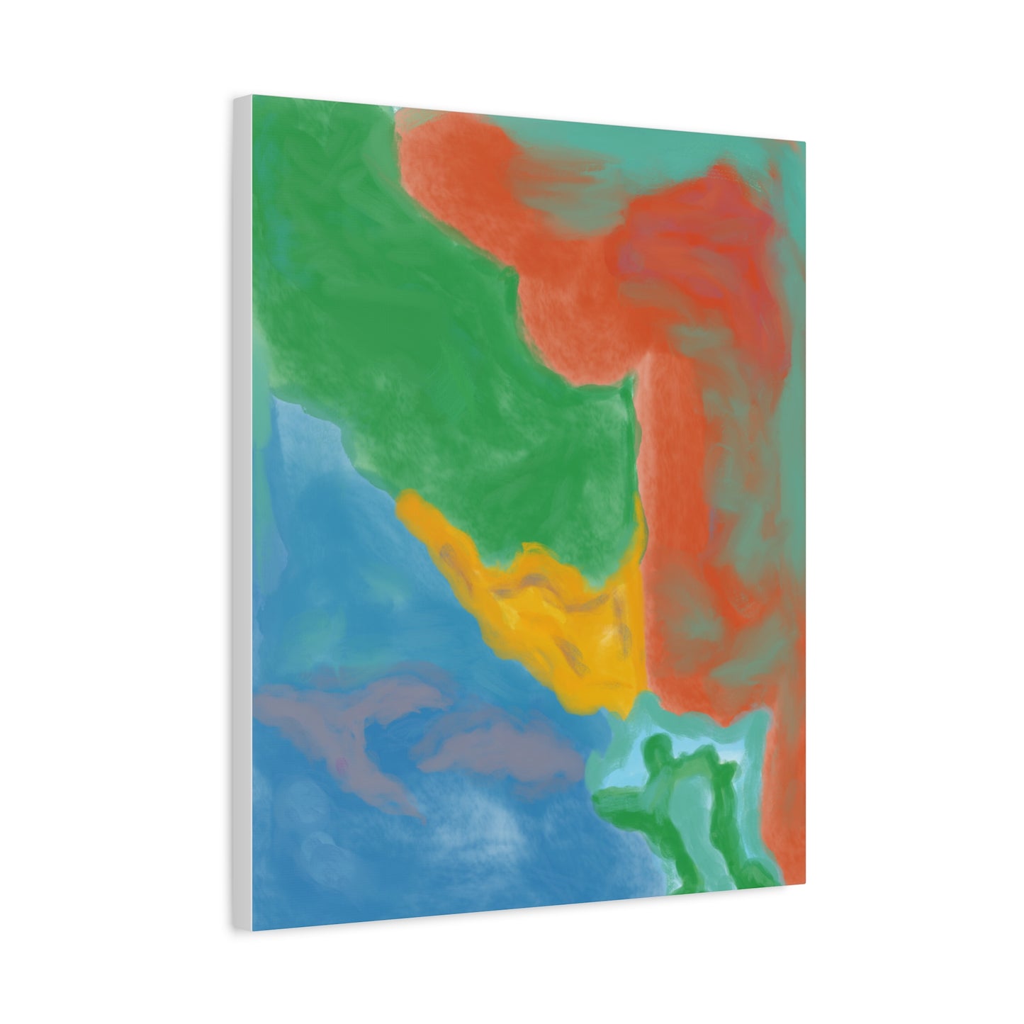 Abstract Color Field Matte Canvas Print — Vibrant Coastal Landscape Art