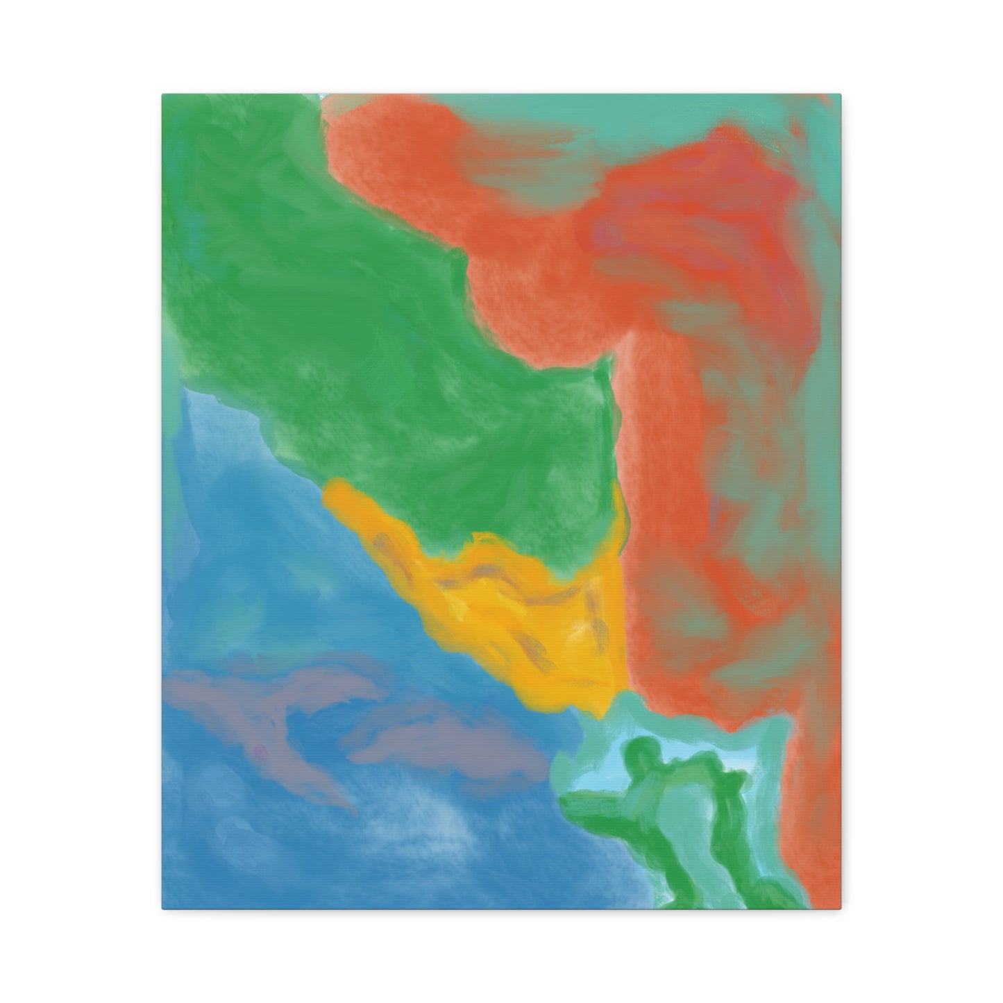 Abstract Color Field Matte Canvas Print — Vibrant Coastal Landscape Art